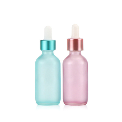 Bouteille vide 30ml d'huile essentielle de compte-gouttes en verre rose bleu semi transparent