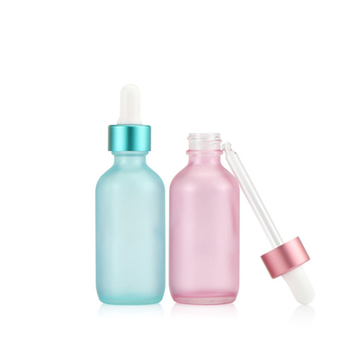 Bouteille vide 30ml d'huile essentielle de compte-gouttes en verre rose bleu semi transparent