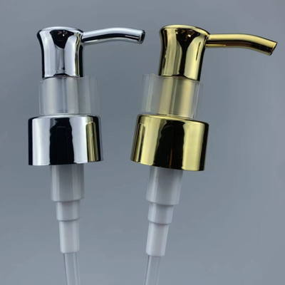 Le distributeur en aluminium argenté de pompe de lotion de l'or 24MM a anodisé