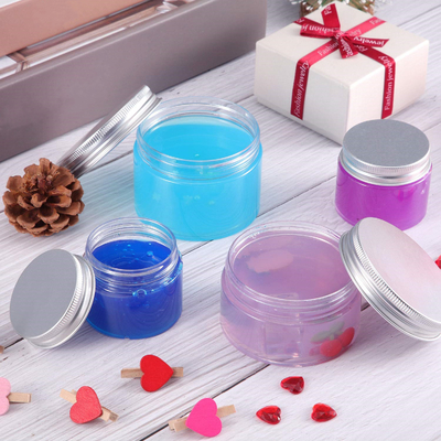 Pots cosmétiques en plastique clairs de 4 onces de 2,13 pouces avec des couvercles avec des couvercles étanches