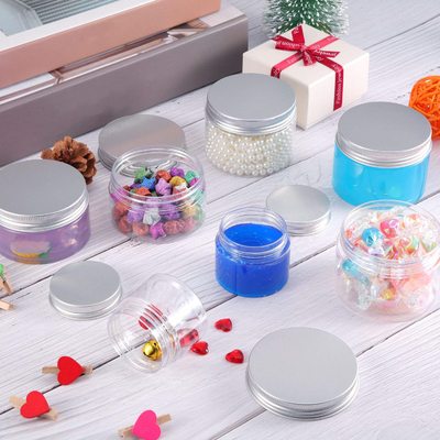 Pots cosmétiques en plastique clairs de 4 onces de 2,13 pouces avec des couvercles avec des couvercles étanches