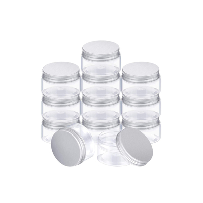 Pots cosmétiques en plastique clairs de 4 onces de 2,13 pouces avec des couvercles avec des couvercles étanches