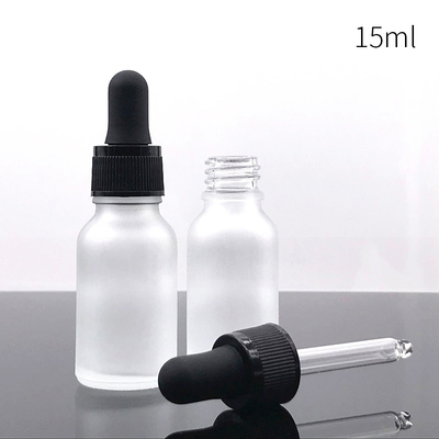 Bouteilles en verre givrées par capacité multi 5ml 10ml d'huile essentielle de compte-gouttes