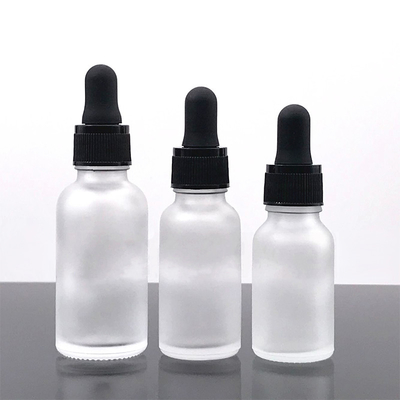Bouteilles en verre givrées par capacité multi 5ml 10ml d'huile essentielle de compte-gouttes