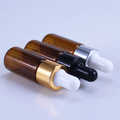 Bouteille en verre de compte-gouttes des cosmétiques 10ml 15ml 20ml Brown pour l'huile essentielle