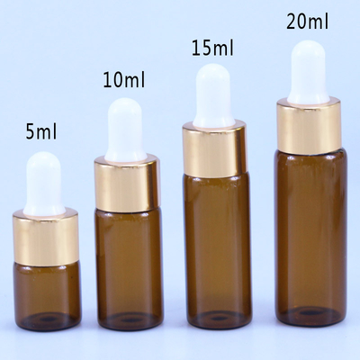 Bouteille en verre de compte-gouttes des cosmétiques 10ml 15ml 20ml Brown pour l'huile essentielle
