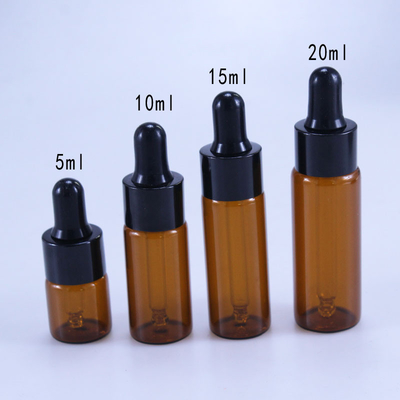 Bouteille en verre de compte-gouttes des cosmétiques 10ml 15ml 20ml Brown pour l'huile essentielle