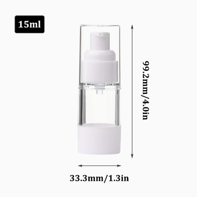 Cosmétique privé d'air blanc en plastique d'emballage de bouteille de pompe de pp 15ml