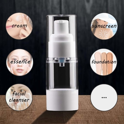 Cosmétique privé d'air blanc en plastique d'emballage de bouteille de pompe de pp 15ml