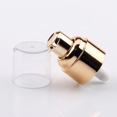 Pompe en aluminium de traitement d'or 20/410 pour la bouteille cosmétique
