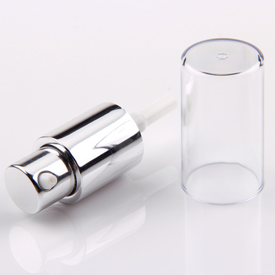 20/410 pompe argentée en aluminium de lotion de pompe crème cosmétique avec la pleine couverture