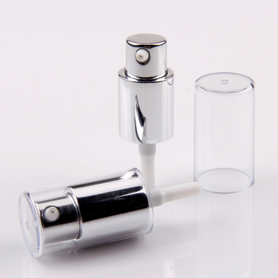 20/410 pompe argentée en aluminium de lotion de pompe crème cosmétique avec la pleine couverture