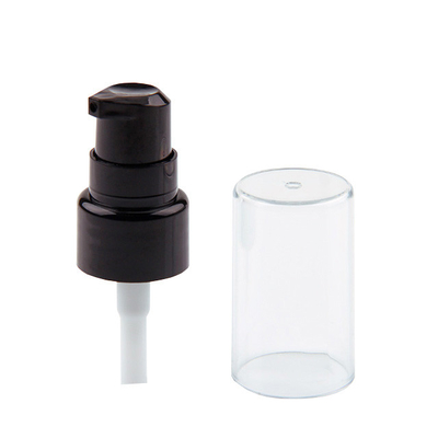 Pompe cosmétique 20MM noire lisse de lotion avec la pleine couverture claire