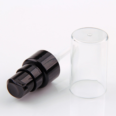Pompe cosmétique 20MM noire lisse de lotion avec la pleine couverture claire