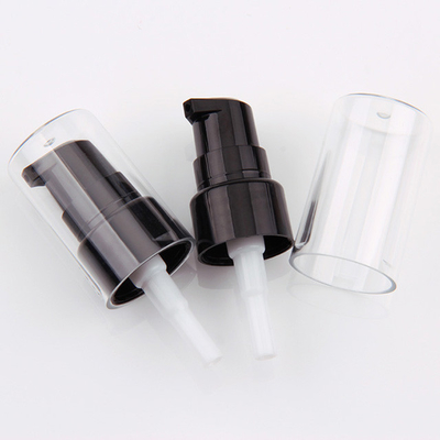 Pompe cosmétique 20MM noire lisse de lotion avec la pleine couverture claire
