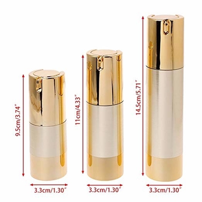 La pompe privée d'air de petit or technique UV met 15ml en bouteille 30ml 50ml