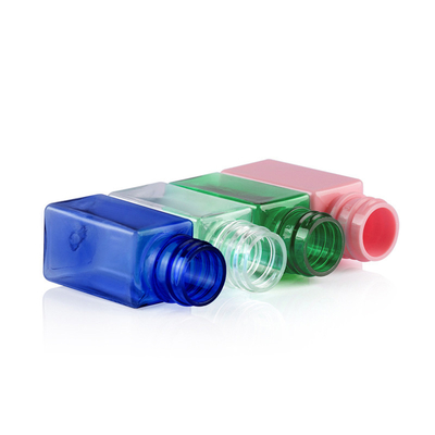 Bouteilles en plastique vides de la lotion 10ML avec le rose bleu transparent de vert de pompe
