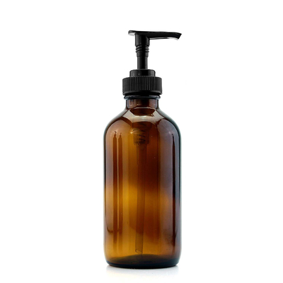 Bouteille en plastique de lotion de Brown 500ml d'ANIMAL FAMILIER avec la pompe noire de 28MM