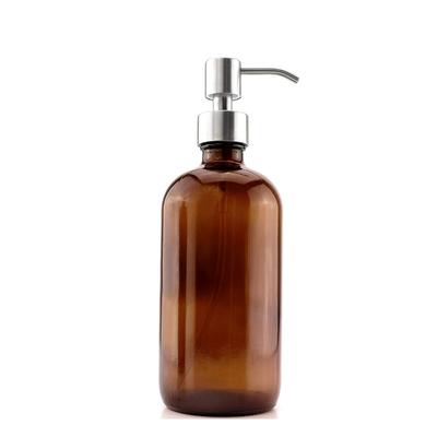 Bouteilles de lotion en verre de 500ML Brown avec le distributeur de pompe de 28mm