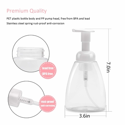 Bouteilles en plastique vides transparentes de la lotion 500ml avec la pompe 28mm